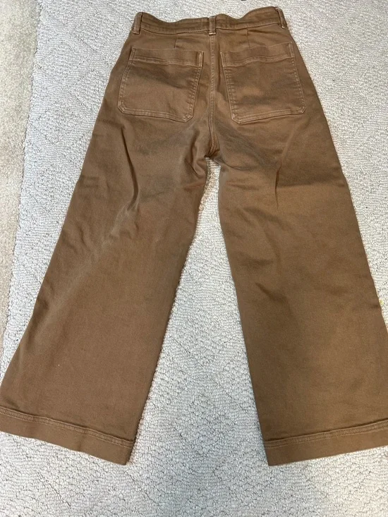 Everlane Wide Leg Pants Women’s Size 4 Brown High Rise Chino Style - Picture 3 of 3